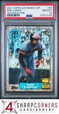 2021 TOPPS ALL-STAR ROOKIE CUP HOLOFRACTOR #42 ROD CAREW HOF #/99  PSA 10 - Image 1 of 3