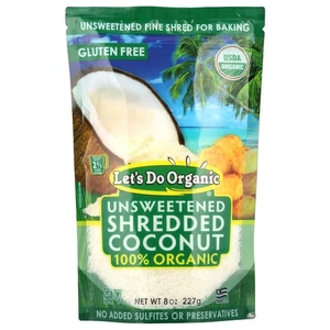 Let's Do Organic, 100% Organic Unsweetened Shredded Coconut, 8 oz (227 g) - Picture 1 of 2