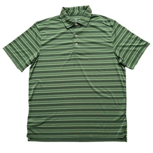 Southern Tide Polo Shirt Mens L Short Sleeve Performance Stretch Green Striped - Afbeelding 1 van 5
