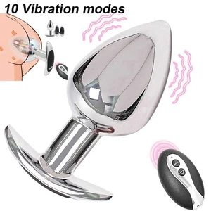 Anal Vibrator Butt Plug Prostata Massager Edelstahl Fernbedienung Sexspielzeug - Bild 1 von 39