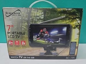 Supersonic SC-195 7" LCD Portable Rechargeable ATSC Digital TV +Remote +AC/DC - Picture 1 of 9