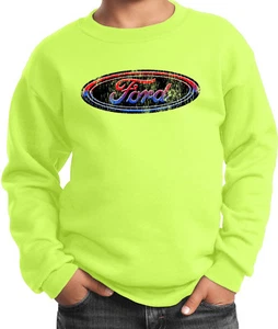 Kids Ford Oval Sweatshirt Distressed Logo - Picture 1 of 19