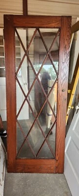 PUERTA DE GABINETE PANEL GRANDE CRISTAL PATRÓN CRUZADO APROX 30 X 77 Foto 1 de 4