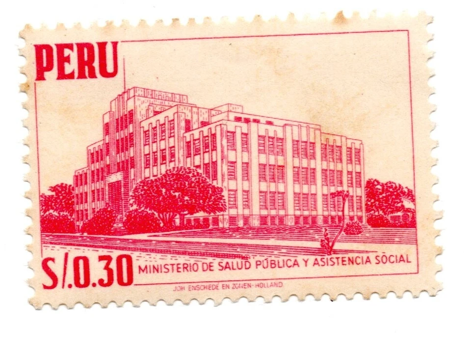Public Buildings: Ministry of public Health, carmine rose, Perú 1952, new - Image 1 of 1