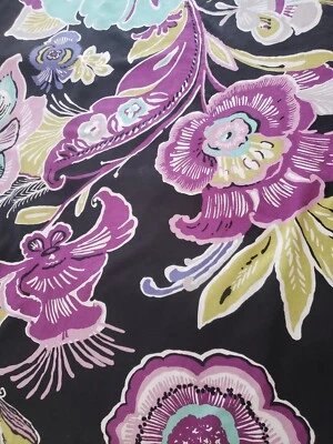 Funda nórdica Pottery Barn Dorm Twin audaz floral, rosas, púrpura, negro, aguamarina Foto 1 de 4