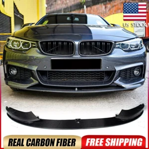 REAL CARBON Front Bumper Lip Splitter for BMW F32 F33 F36 435i 440i M-Sport 14UP - Picture 1 of 16