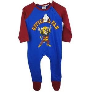 Fubu Brisbane Lions Sleepsuit NEW AFL Official Fan Baby Boys Girls Size 1 Blue - Picture 1 of 10