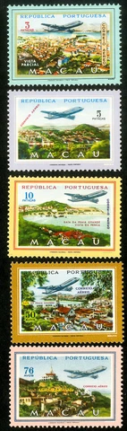 Macau Stamps # C16-20 MNH XF Scott Value $70.00 Cover