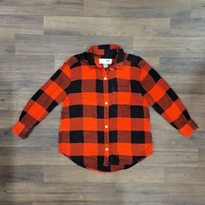 Camisa de manga larga con botones a cuadros negra roja novio azul marino antigua para niñas S (6-7) Foto 1 de 4