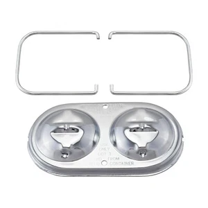 EARLY GM ('67-80) STEEL BRAKE CYLINDER COVER 3 X 5-3/4 IN. DOUBLE BAIL- CHROME - Picture 1 of 4