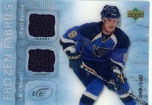  2007-08 Upper Deck Ice Frozen Fabrics Parallel #FF-PK Paul Kariya 49/100