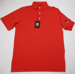 Footjoy Shirt Mens Small Red Stretch Pique Solid Self Collar Polo NWT *Logo* - Picture 1 of 5