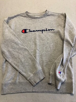 Champion Sudadera Adolescente Niño Extra Grande Atlética Gris Polar Logo Crew Foto 1 de 4