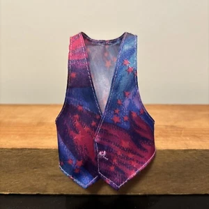 Chaleco vintage años 80 Barbie Ken azul púrpura rosa caliente con estrellas - Imagen 1 de 2