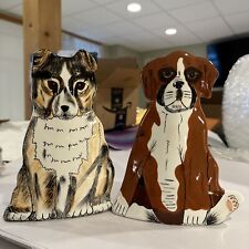 Lot of 2 Dogs by Nina Lyman Vases extremely Charming