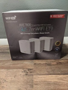 ASUS ZenWiFi ET9 3PK AXE7800 Tri-band Mesh WiFi 6E Router 3 Pack WrtyThru9/29/27 - Picture 1 of 11