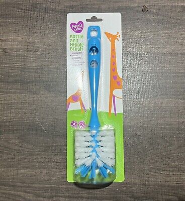 Parent's Choice Baby Bottle And Nipple Brush • Dishwasher Safe - Blue Handle • 9.48$