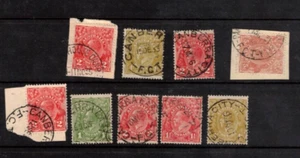 Australia GeoV all cds CANBERRA ACT or FCT Region (9 stamps) - Picture 1 of 1