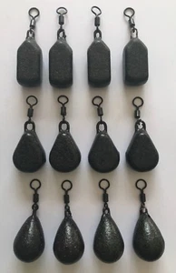 CARP LEADS - 4 x POWDER COATED 1.5oz SWIVEL LEADS - 3 patterns available - Picture 1 of 7