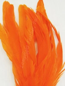 Plumas de cola de gallo Coque naranja 16-18 pulgadas por media onza - Imagen 1 de 1