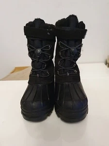 Lands'end Black Leather Midcalf Bootie With Strap Uk Size 4 Eu 37 - Picture 1 of 9