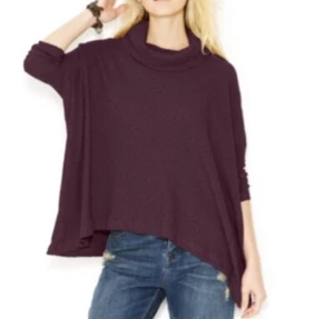 Free People FP Beach Women’s Size M Burgundy Cowl Neck Split Back Top Slouchy - Picture 1 of 7