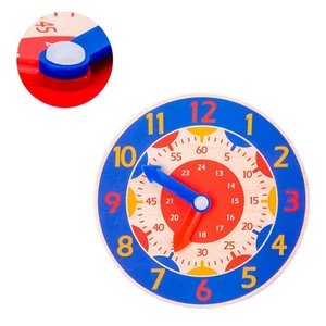 ヘBlue Clock Wooden Cognitive Clock Improve Observation Teaching Clock Educat - Picture 1 of 12