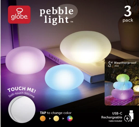 Globe®   Multicolor Changing LED Integrated Pebble Outdoor /indoor  lights - Image 1 of 1