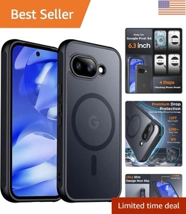 Elegante schwarze Hülle für Google Pixel 9a - Militärischer Sturzschutz & einfacher Zugriff - Bild 1 von 9