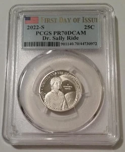 2022 S Clad Dr Sally Ride Quarter Proof PR70 DCAM PCGS First Day of Issue - Picture 1 of 2