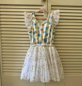 NWOT 5T New Sparkle Snowflake & Star Dress – Elsa Princess Style - Picture 1 of 3