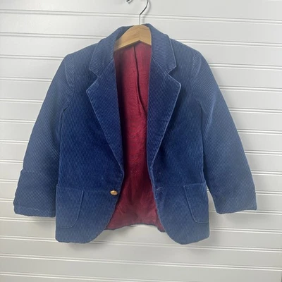 Chaqueta Blazer Michael James Vintage Niños 5R Azul Pana Forrada Muesca Solapa Foto 1 de 4
