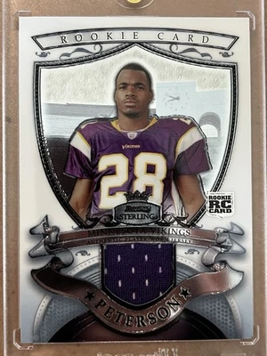 2007 Bowman Sterling Adrian Peterson Jersey Relic Rookie Vikings HOF RC - Image 1 of 2