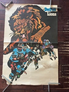 VINTAGE 1968 CHICAGO BEARS 24X36 FOOTBALL POSTER RARE ORIGINAL HUGE - Picture 1 of 12