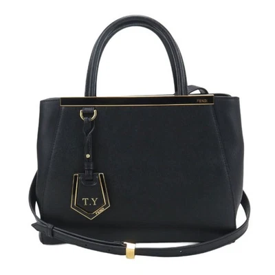 FENDI Petite Toujour Tote Bag FE91927 8BH253 2WAY Women's Black - Image 1 of 4