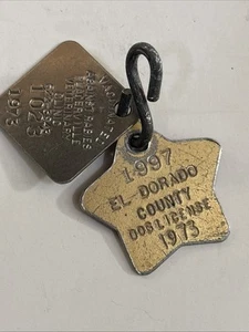 De colección Raro 1973 Metal El Dorado County Placerville Policía K-9 Licencia de Perro Etiqueta de Identificación - Imagen 1 de 5