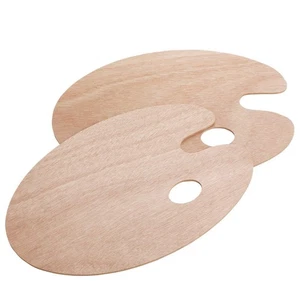 Wooden Paint Palette Set, 2 Pack, 14x10 Inches, Oval Shape - Picture 1 of 9