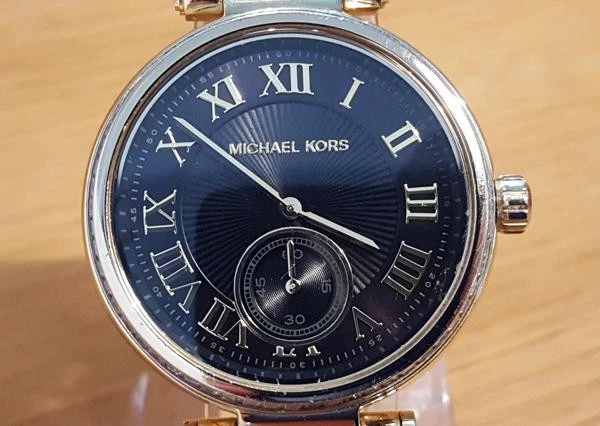 Ladies Gold Bracelet Michael Kors Skylar MK5989 Black Analog Crystal Bezel Watch - Image 1 of 4