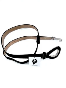 Chico's Women's Adjustable Hook & Loop Slim Black & Silver Belt M/L - Picture 1 of 5