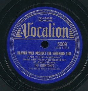 78tk-voc grp-VOCALION 5509-Quintones-(Heaven will protect the working girl/Sly) - Imagen 1 de 2