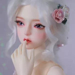 1/3 BJD bambola bambina resina giunto a sfera set completo occhi + viso trucco testa + parrucca + vestiti - Foto 1 di 12