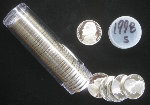 1998-S Proof Jefferson Nickel 40pc Roll Cover