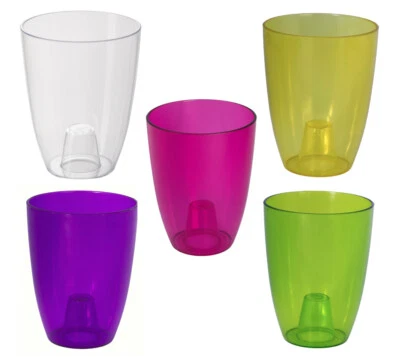 Orchideentopf Rund Übertopf Pflanzentopf Transparent Blumentopf 5 Farben - Bild 1 von 2