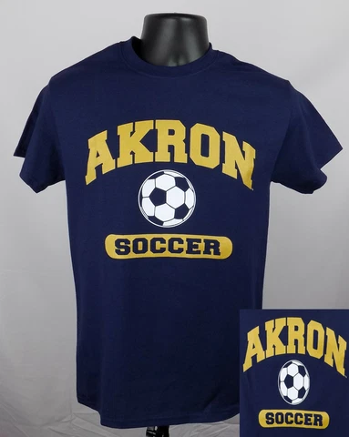 Akron Zips Soccer Shirt Unisex Small Blue Graphic Logo Adult Shirt New ST139 Cover