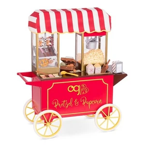 Our Generation Retro Pretzel & Popcorn Play Food Stand per bambole 18" a tema retrò - Foto 1 di 6