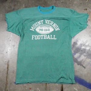 True Vintage 70s Football Practice Jersey Large Mt Vernon Football Distressed 76 - Picture 1 of 11