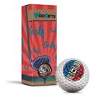 3x Golf Balls Lille France French Flag Golfing