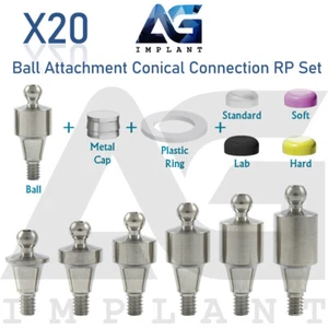 20 Ball Attachment Prosthetic Set RP Conical Connection Titanium Dental Fixture - Picture 1 of 3