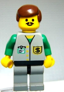LEGO Minifig Classic Town Banker Bank Money Dollar Cash - Picture 1 of 1