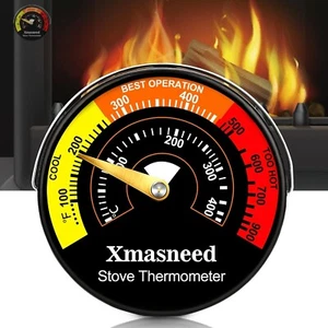 Wood Stove Thermometer Magnetic Stove Pipe Thermometer with Large Dial, Wood Bur - Picture 1 of 7